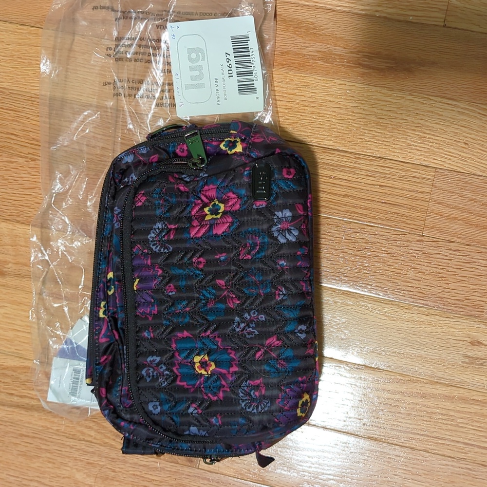 Lug Mini Ranger Crossbody Boho Floral Black New with Tags